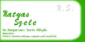 matyas szele business card